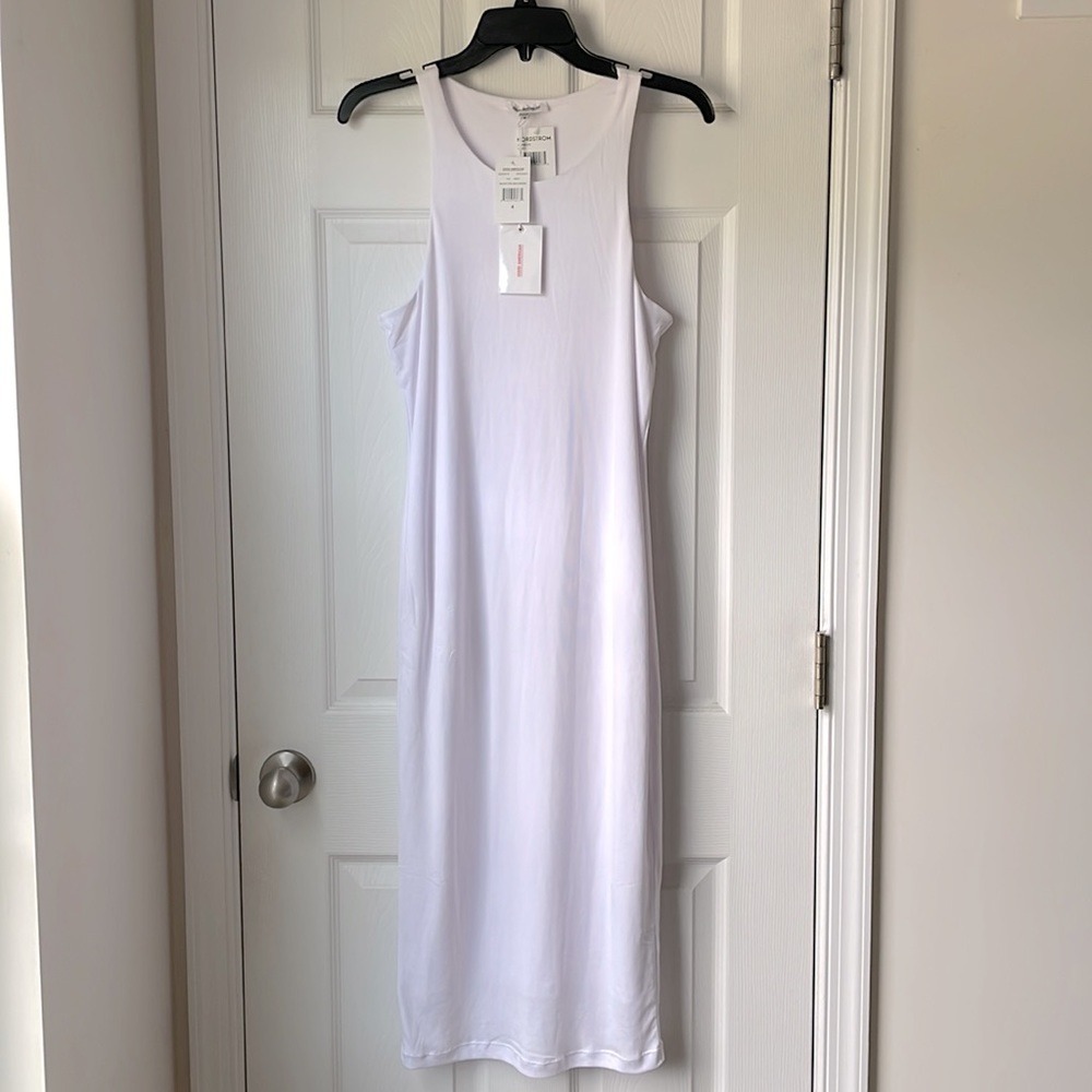 Good American Microrib‎ Sleeveless Midi Body-Con Dress